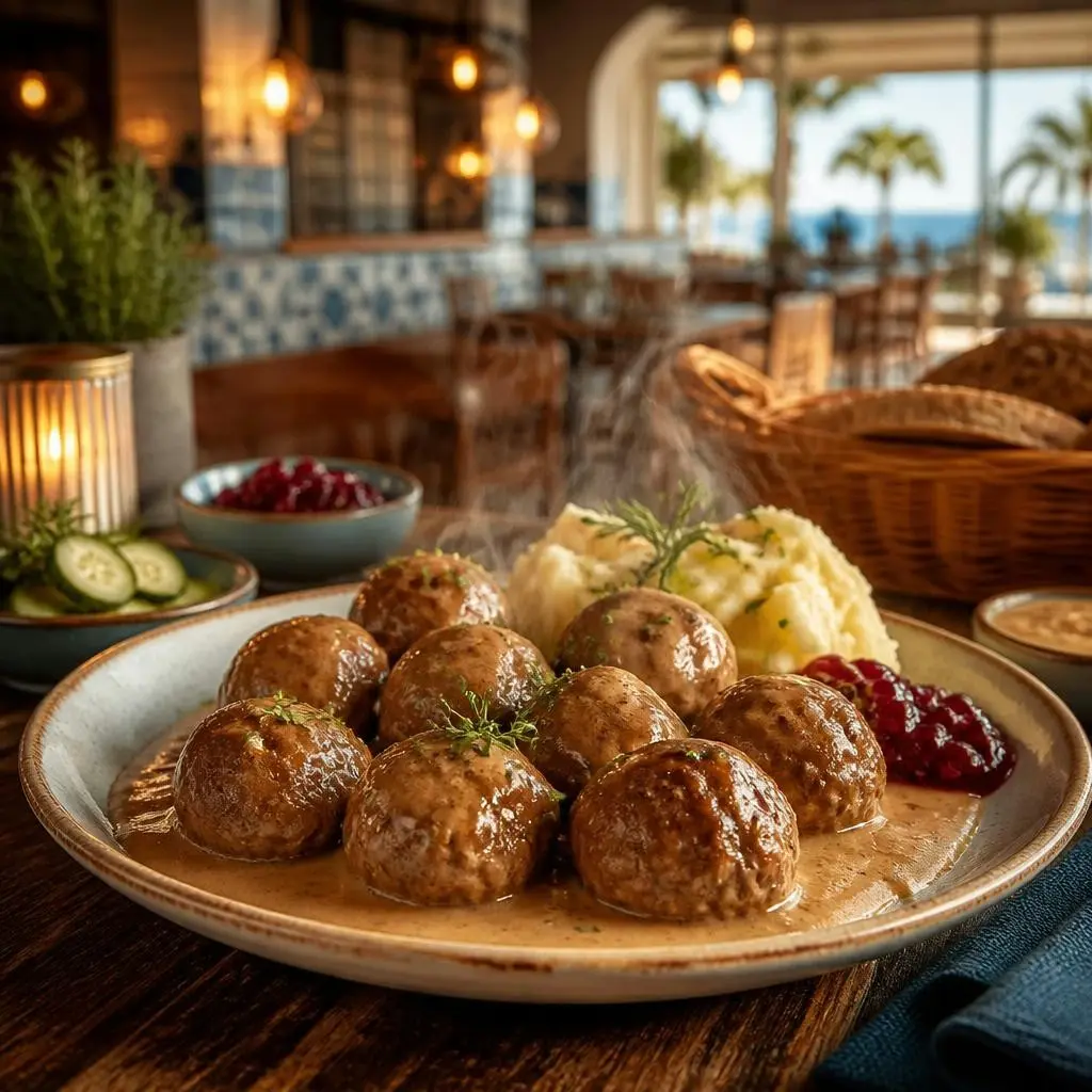 Vad är köttbullar för kött på Senap & Ketchup i Torrevieja?