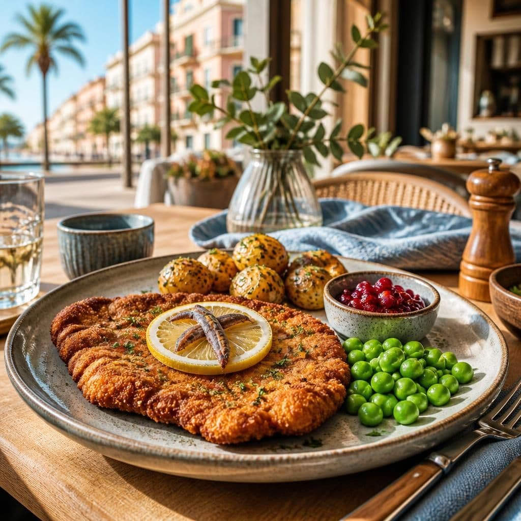 Fläskschnitzel i Torrevieja: klassisk svensk schnitzel på Senap & Ketchup